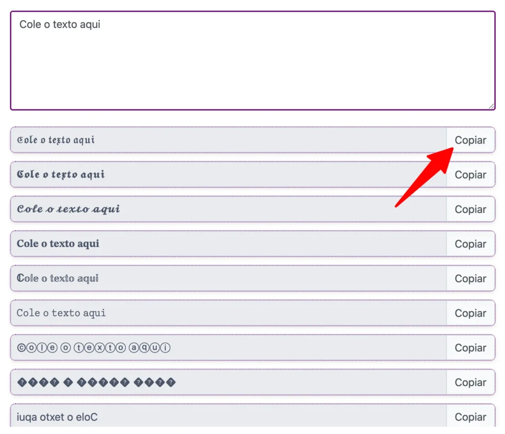 Clique no botão Copiar