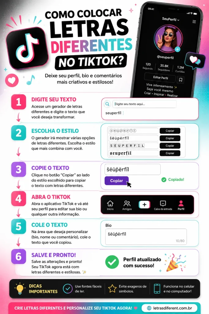 Letras Diferentes no TikTok